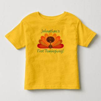 Turkey Cutie - Custom Name - Thanksgiving Toddler T-shirt