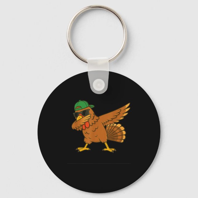 Turkey Dab Meme Animal Dance Funny For Men Women K Keychain (Front)