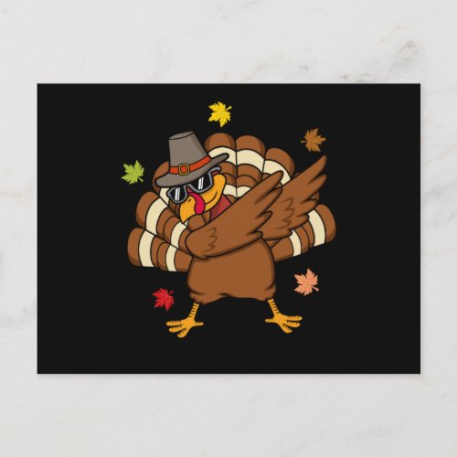 Turkey Dabbing Funny Thanksgiving Family Men Women Postcard