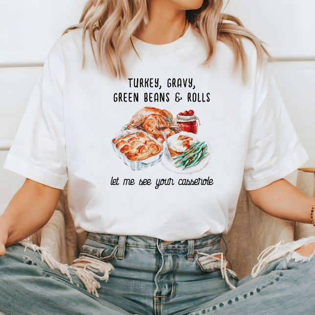 Turkey Day Essentials | Show Me the Casserole Tri-Blend Shirt (Creator Uploaded)