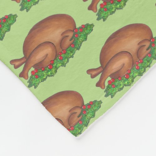 Turkey Day Happy Thanksgiving Dinner Cranberries Fleece Blanket