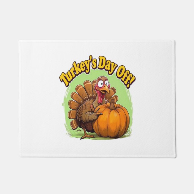 Turkey Day off Thanksgiving Oversized T-Shirt Doormat (Front)