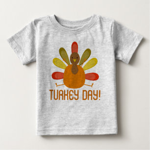 Turkey Day Thanksgiving Holiday Baby Tee Shirt