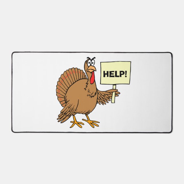 Turkey Day Thanksgiving Humor Desk Mat (Front)