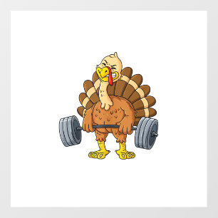 Turkey Deadlift Funny Thanksgiving Day Fitness Wei Floor Decals