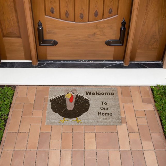 Turkey Design Personalised Fiber Doormat (Insitu (Outdoor))