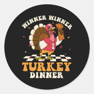 Turkey Dinner Football Autumn Fall Thanksgiving Re Classic Round Sticker