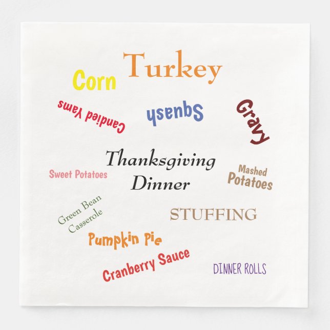 Turkey Dinner  Paper Dinner Napkins (Front)