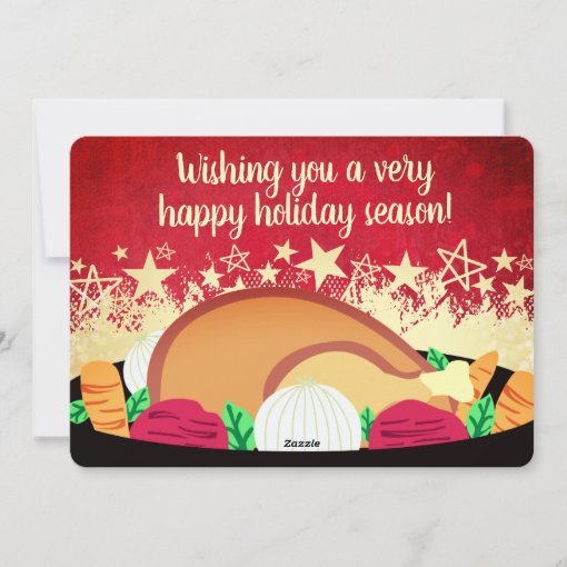 Turkey dinner restaurant catering Christmas card Zazzle