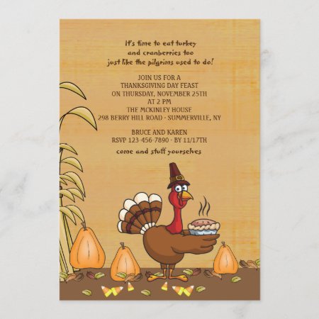 Turkey Dinner Time Thanksgiving Invitation