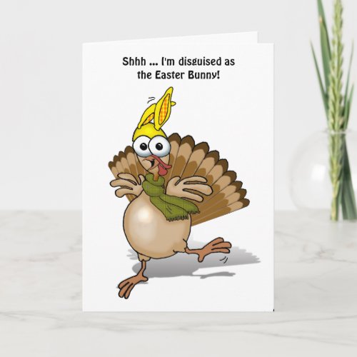 Turkey disguised as the Easter Bunny Holiday Card