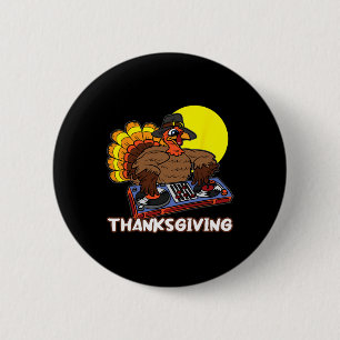 Turkey DJ Thanksgiving Day Cool Fall Dance Music D Button