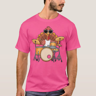 Turkey Drummer Playing Drums Funny Thanksgiving Dr T-Shirt