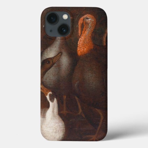 Turkey Ducks 1 Pigeon Thanksgiving iPhone Case