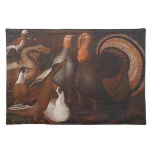 Turkey Ducks Pigeon Thanksgiving Cloth Placemat