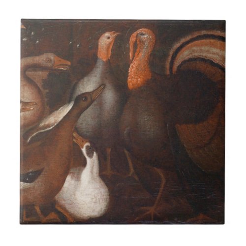 Turkey Ducks Pigeon Thanksgiving Tile