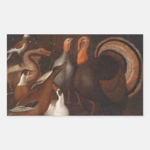 Turkey Ducks PigeonThanksgiving rectangular S Sticker
