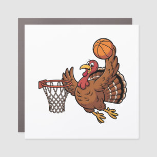 Turkey Dunking Basketball Sport Thanksgiving lover Car Magnet