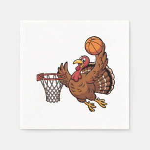 Turkey Dunking Basketball Sport Thanksgiving lover Napkins