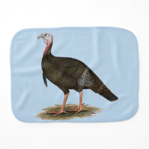 Turkey:  Eastern Wild Tom Baby Burp Cloth