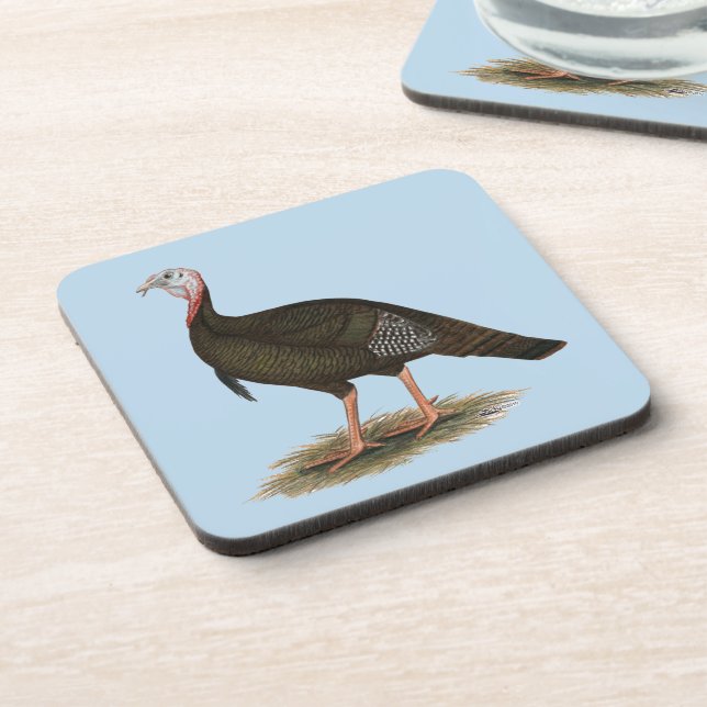 Turkey:  Eastern Wild Tom Beverage Coaster (Left Side)