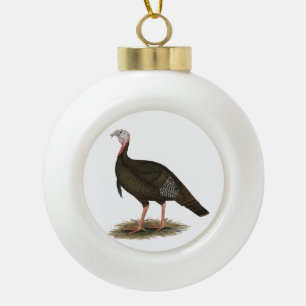 Turkey: Eastern Wild Tom Ceramic Ball Christmas Ornament