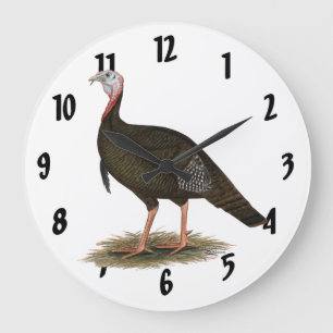 Turkey: Eastern Wild Tom Large Clock