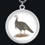 Turkey:  Eastern Wild Tom Silver Plated Necklace<br><div class="desc">The eastern is the largest race of the wild turkey clan.</div>