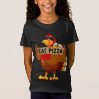 Turkey Eat Pizza Adult Vegan Kids Funny Thanksgivi
