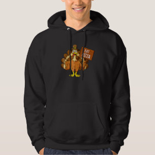 Turkey Eat Pizza Adult Vegan Kids   Thanksgiving   Hoodie