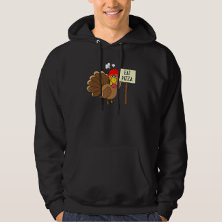 Turkey Eat Pizza Adult Vegan Kids  Thanksgiving Wo Hoodie