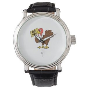 Turkey Eat Pizza Funny Thanksgiving Watch