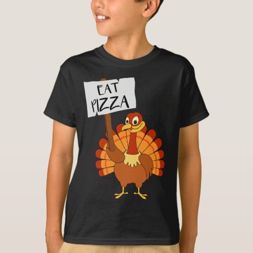 Turkey Eat Pizza Funny Vegan Thanksgiving Men Wome T_Shirt