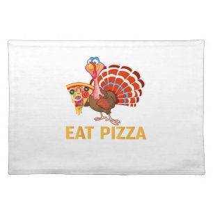 TURKEY EAT PIZZA Shirt Adult Vegan Kids Funny Than Cloth Placemat