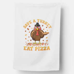 TURKEY EAT PIZZA Shirt Adult Vegan Kids Funny Than House Flag