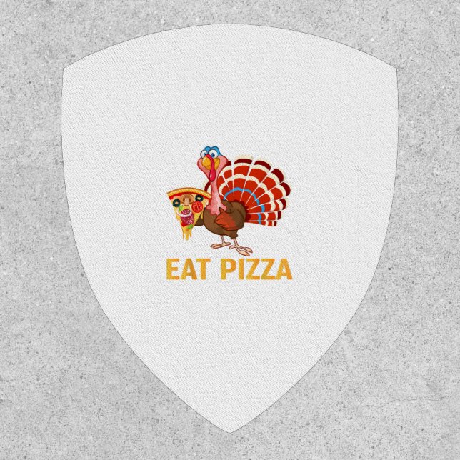 TURKEY EAT PIZZA Shirt Adult Vegan Kids Funny Than Patch (Front)
