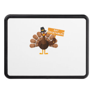 Turkey Eat Vegetables - Funny Vegan Thanksgiving Hitch Cover