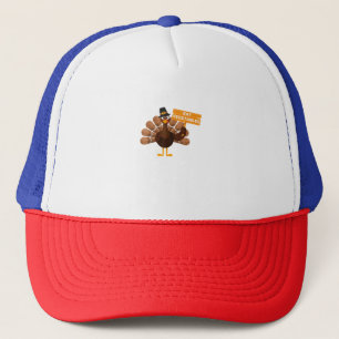 Turkey Eat Vegetables - Funny Vegan Thanksgiving Trucker Hat