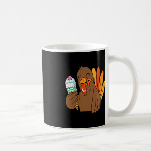 Turkey Eating Ice Cream Thanksgiving Day Funny Fal Coffee Mug