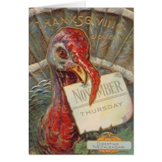 Turkey Eating November Calendar Cards (Front)