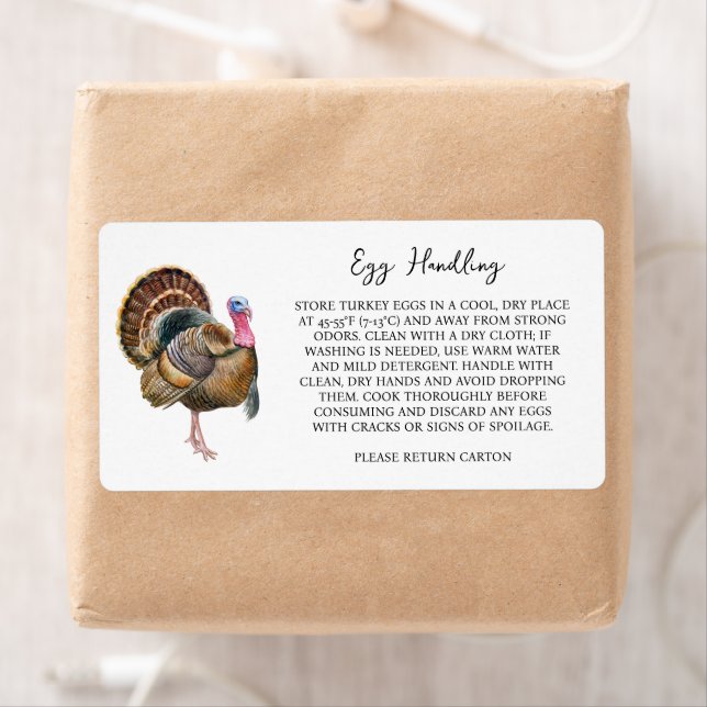 Turkey Egg Handling Instruction Carton Care Label (Insitu)