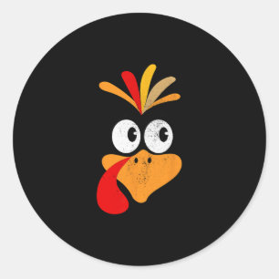 Turkey Face Family Thanksgiving Shirts For Women K Classic Round Sticker