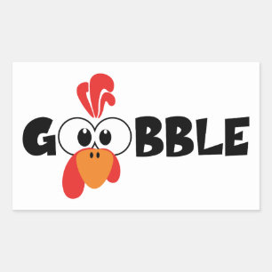 Turkey Face Gobble Stickers