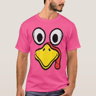 Turkey Face Happy Thanksgiving Men Women Boys Girl T-Shirt