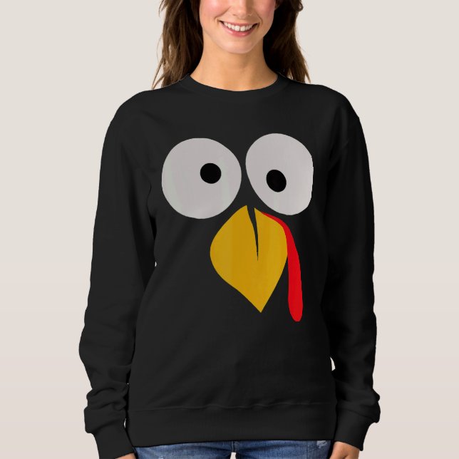 Turkey Face Pilgrim  Thanksgiving Costume  2 Sweatshirt (Front)