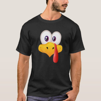 Turkey Face Pilgrim Thanksgiving Costume Happy Hal T-Shirt