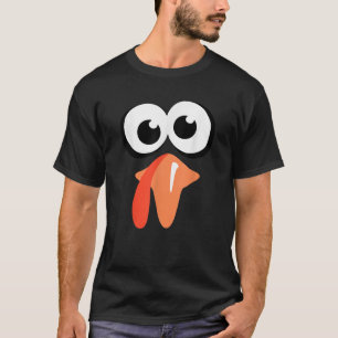 Turkey Face Thanksgiving Costume Silly Family Pilg T-Shirt