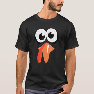 Turkey Face Thanksgiving Costume Silly Family Pilg T-Shirt