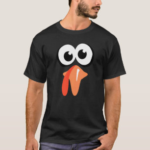 Turkey Face Thanksgiving Costume Silly Family Pilg T-Shirt