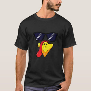 Turkey Face Thanksgiving Day Pilgrim Trot Costume T-Shirt
